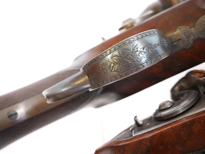 Lot Fine pair of 30 bore flintlock duelling...