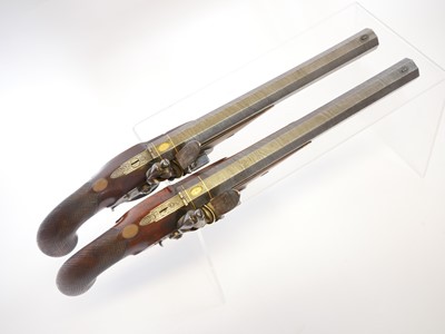 Lot Fine pair of 30 bore flintlock duelling...