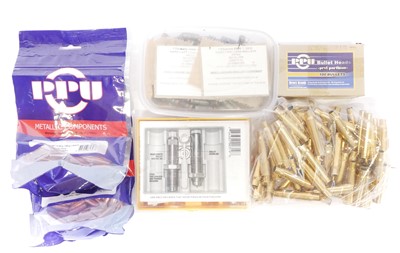 Lot 8x57 Mauser reloading components and tools, to...