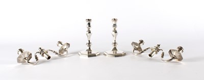 Lot A Good and Attractive Pair of Elizabeth II Silver Twin-Branch Candelabra in the Georgian Taste