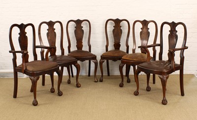 Lot 257 - A Set of Six Late 19th/Early 20th Century Mahogany Dining Chairs in the Queen Anne Style