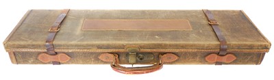 Lot Green canvas and leather travelling case, the...