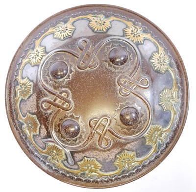 Lot Indian Dhal shield, with four floral bosses...