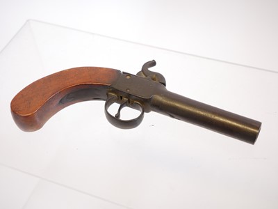Lot 11 - Percussion 64-bore pocket pistol, 3inch barrel...