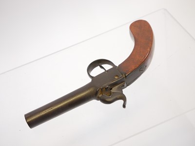 Lot 11 - Percussion 64-bore pocket pistol, 3inch barrel...