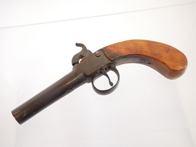Lot 11 - Percussion 64-bore pocket pistol, 3inch barrel...