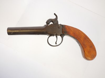 Lot 11 - Percussion 64-bore pocket pistol, 3inch barrel...