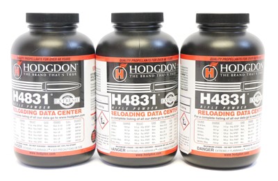 Lot Hodgdon H4831 three full 1lb tubs, (seals...