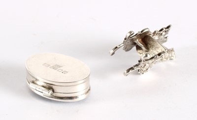Lot 12 - An Elizabeth II Silver and Enamel Kitten Pill Box