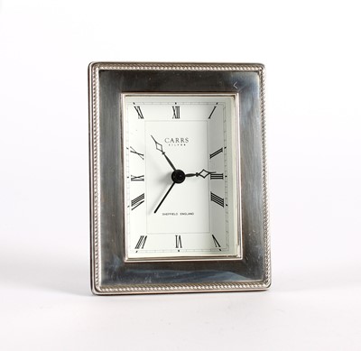 Lot 32 - An Elizabeth II Silver Mounted Bedside Alarm Clock
