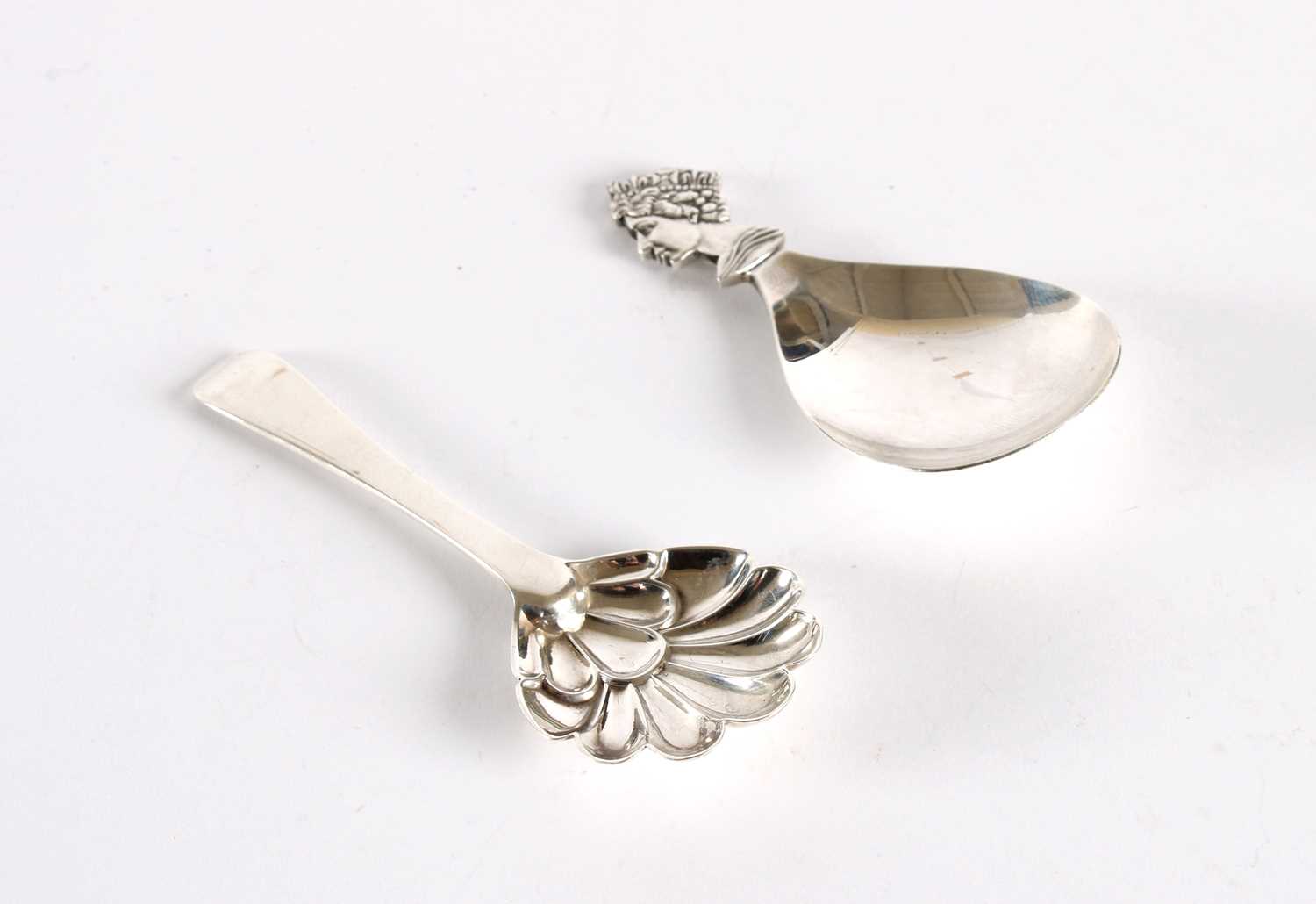 Lot 24 - Two Silver Caddy Spoons by Thomas Bradbury & Sons and Albert Edward Jones