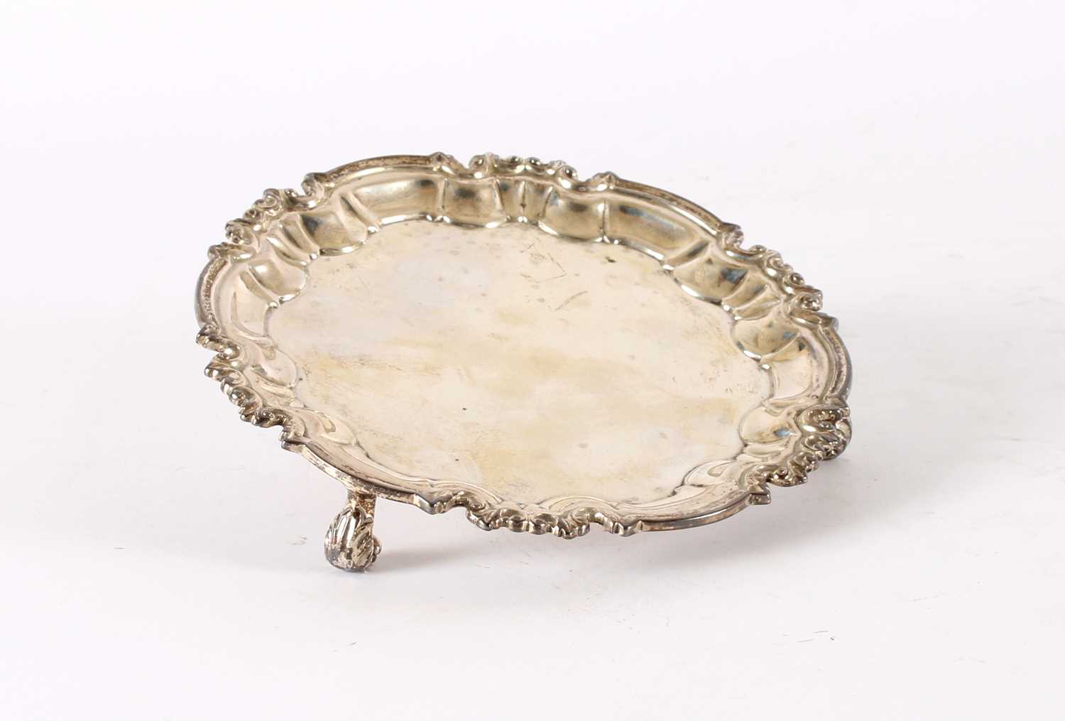 Lot 30 - A Victorian Silver Card Tray in the Georgian Taste