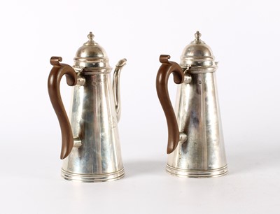 Lot 34 - A Pair of George V Silver Coffee and Chocolate Pots in the Georgian Taste