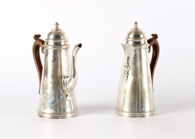 Lot 34 - A Pair of George V Silver Coffee and Chocolate Pots in the Georgian Taste