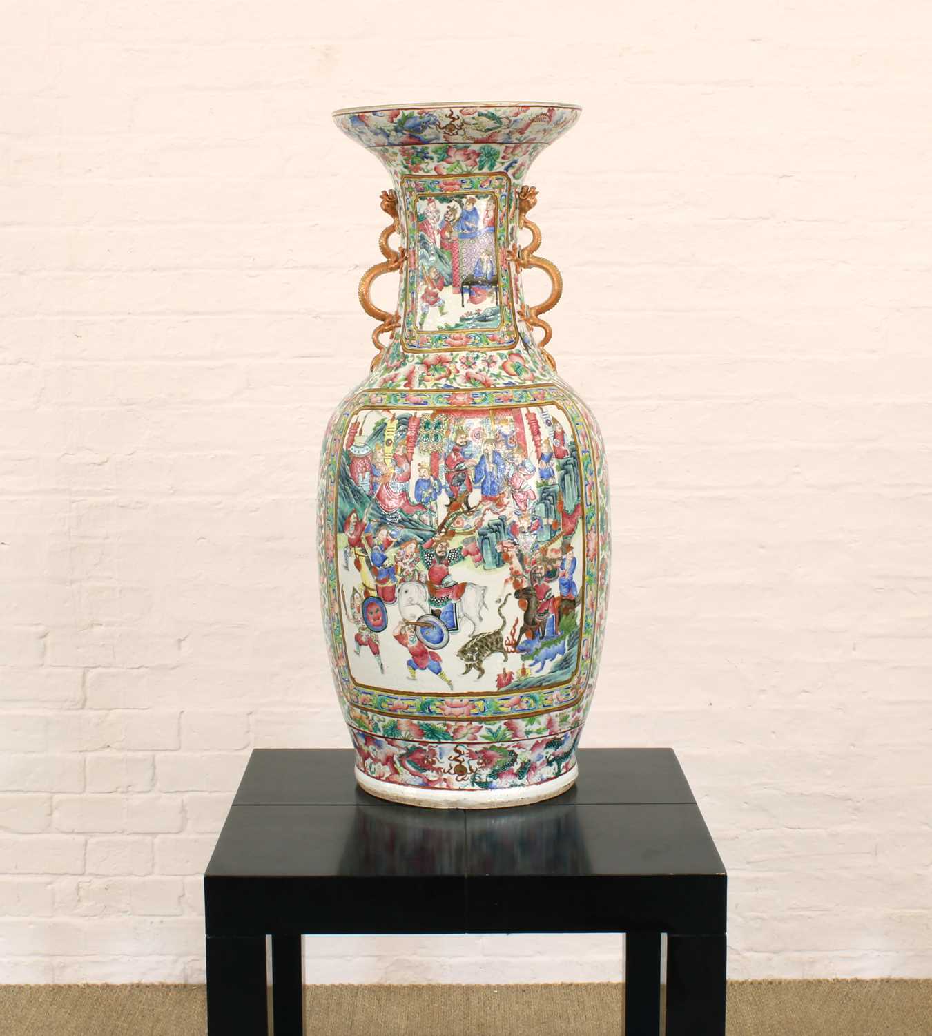 Lot 68 - A Large and Impressive 19th Century Chinese Famille Rose Floor Vase