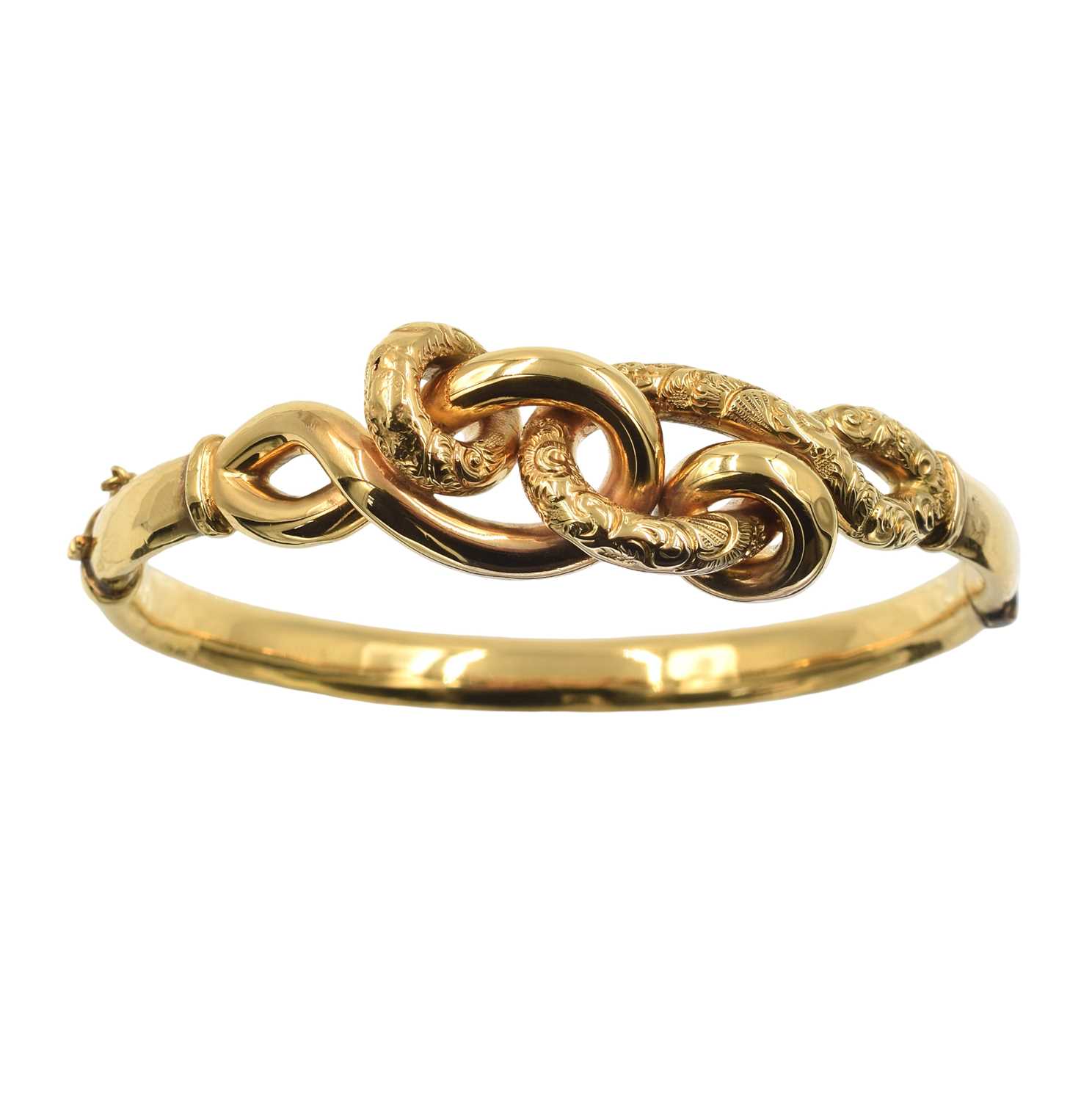 Lot A 9ct yellow gold hollow bangle