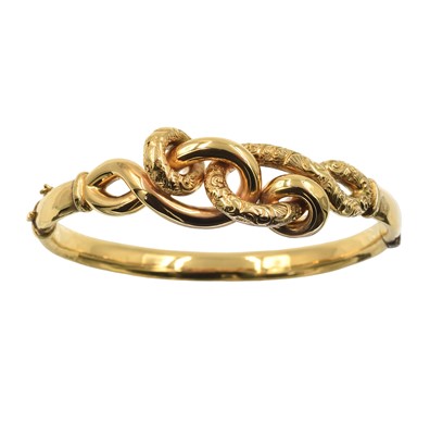 Lot A 9ct yellow gold hollow bangle