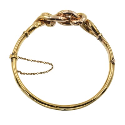 Lot A 9ct yellow gold hollow bangle