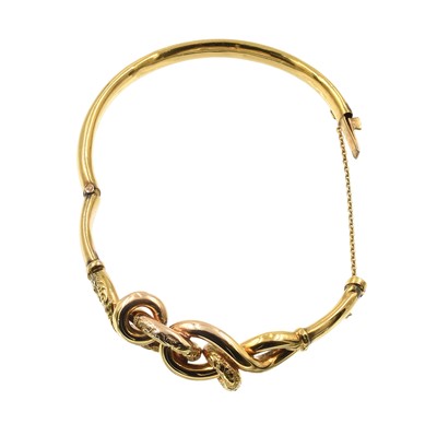 Lot A 9ct yellow gold hollow bangle