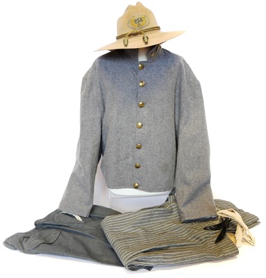 Lot American Civil War CSA reenactor's uniform,...