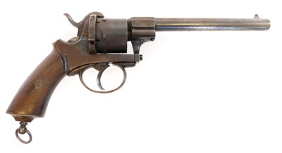 Lot 26 - Belgian 9mm pinfire revolver, with 6inch...