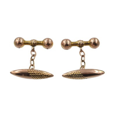 Lot Victorian 9ct gold hollow torpedo cufflinks