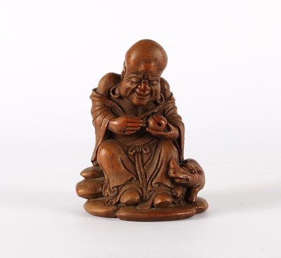 Lot 74 - A Chinese Bamboo Carving of Shou Lao