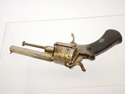 Lot 16 - Belgian 7mm pinfire revolver, 3.25 inch...