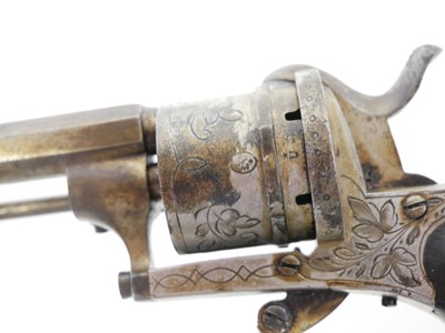 Lot 16 - Belgian 7mm pinfire revolver, 3.25 inch...