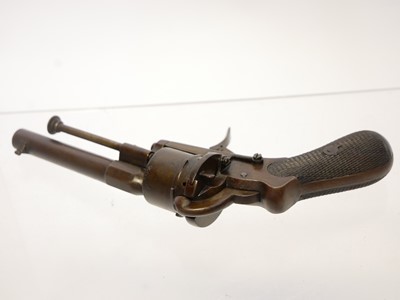 Lot 17 - Robert Jones Liverpool 7mm pinfire revolver, 3....