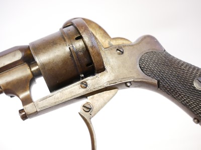 Lot 17 - Robert Jones Liverpool 7mm pinfire revolver, 3....