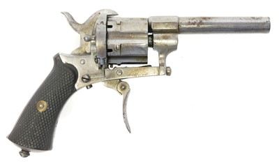 Lot 18 - Belgian 7mm pinfire revolver, 3inch barrel...