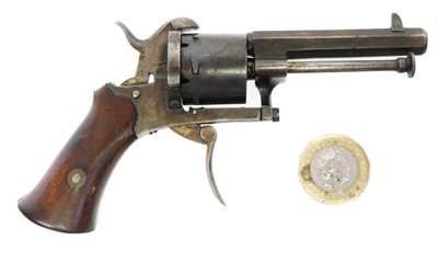 Lot 19 - Unusually small Belgian 5mm pinfire revolver,...