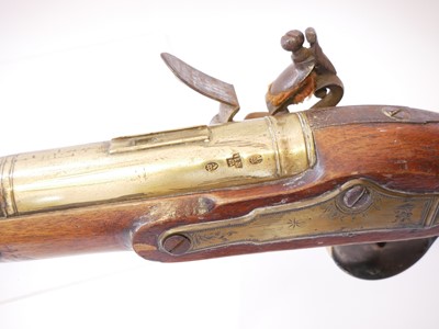 Lot 34 - Flintock blunderbuss, 14inch brass cannon...