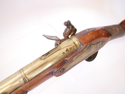 Lot 34 - Flintock blunderbuss, 14inch brass cannon...