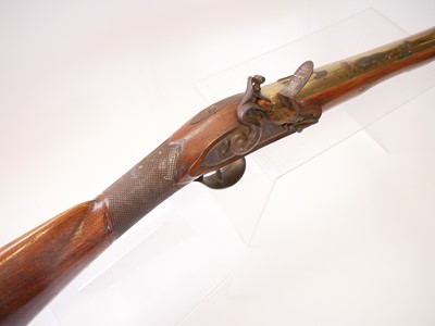 Lot 34 - Flintock blunderbuss, 14inch brass cannon...