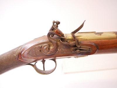 Lot 34 - Flintock blunderbuss, 14inch brass cannon...