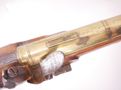 Lot 34 - Flintock blunderbuss, 14inch brass cannon...