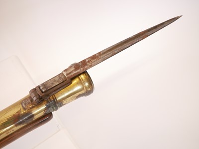 Lot 34 - Flintock blunderbuss, 14inch brass cannon...