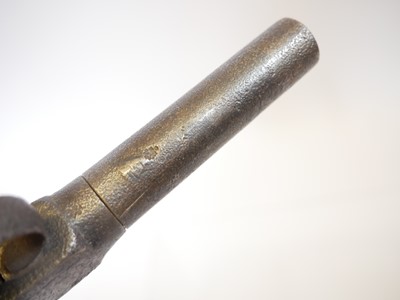 Lot 9 - Percussion 48 bore boxlock pistol, 3inch...