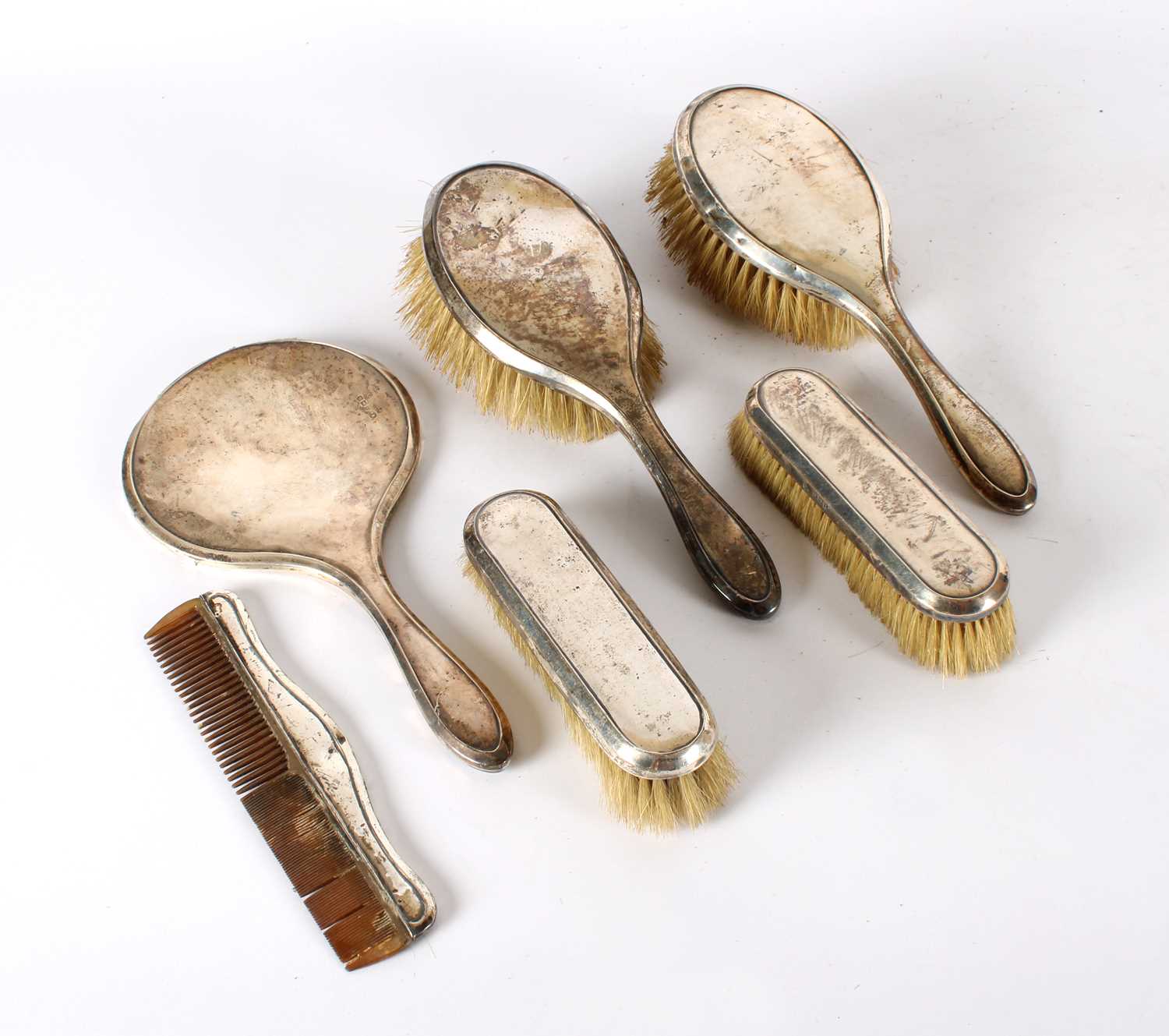 Lot 6 - A George V Silver Mounted Six Piece Dressing Set