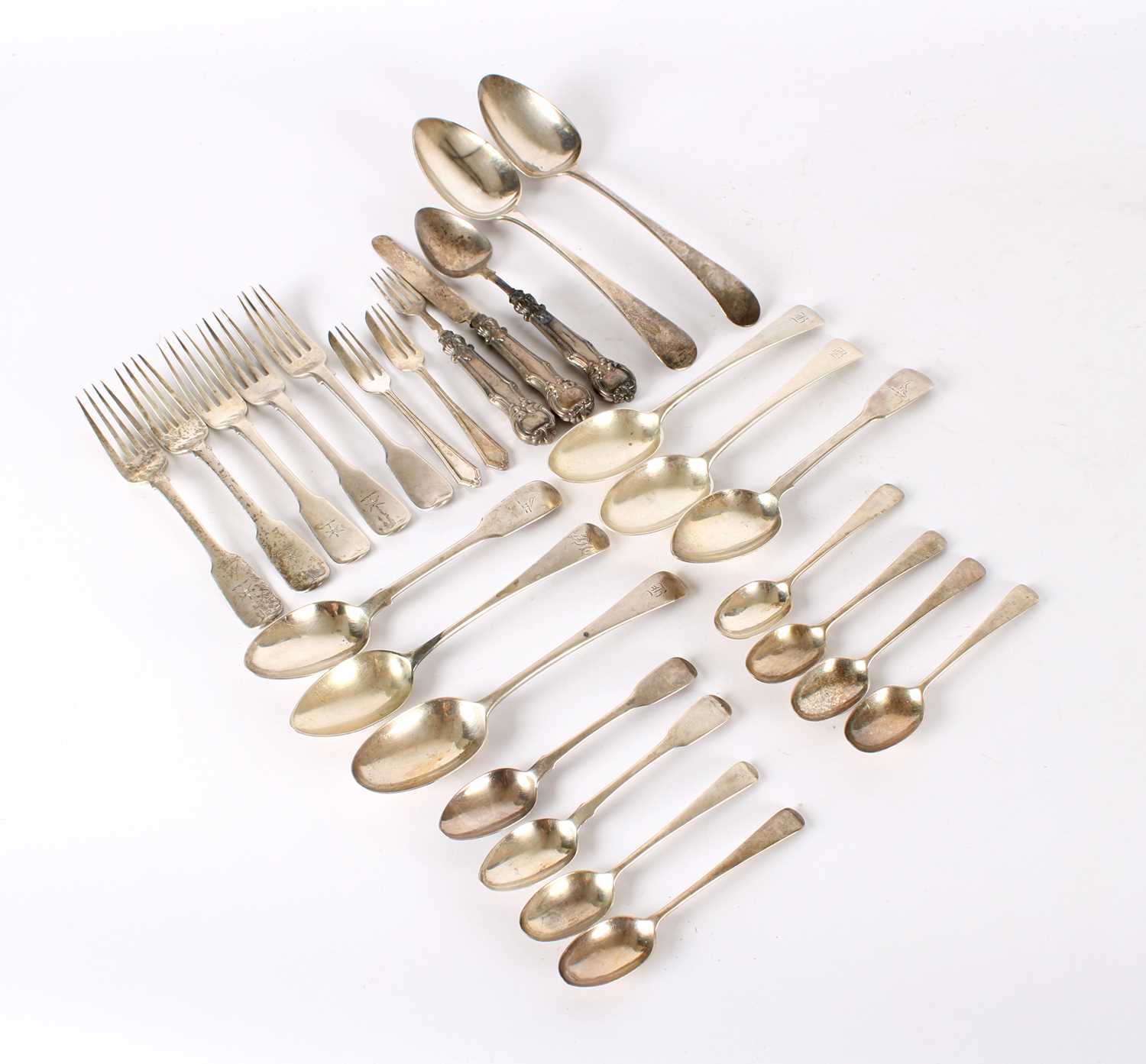Lot 14 - A Group of Predominantly 19th Century Silver Cutlery