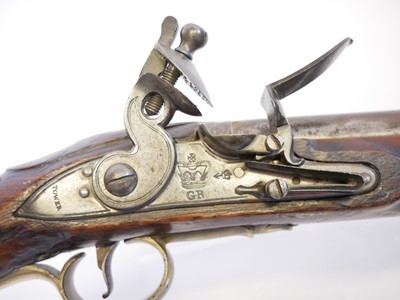 Lot 3 - Flintlock 1801 pattern 25 bore long sea...