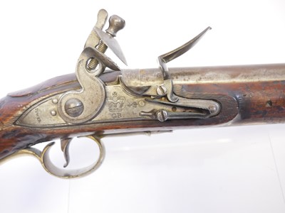 Lot 3 - Flintlock 1801 pattern 25 bore long sea...