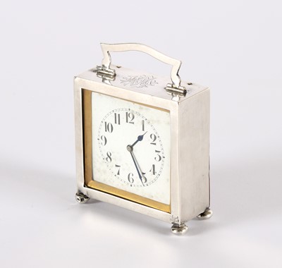 Lot 13 - An Early 20th Century Silver Mounted Bedside or Travelling Clock