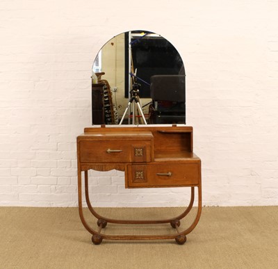 Lot Small Art Deco Oak Dressing Table