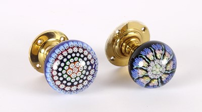 Lot 290 - Two Perthshire Millefiori Glass Paperweight Door Handles