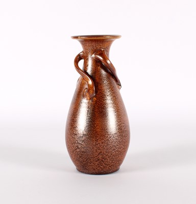 Lot Tall Studio or Art Pottery Lustre Glazed Three-Handled Vase