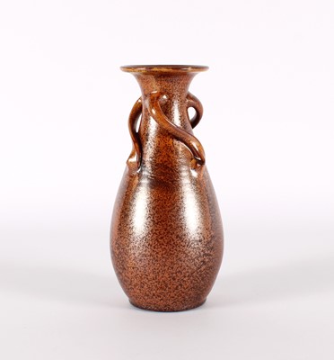 Lot Tall Studio or Art Pottery Lustre Glazed Three-Handled Vase