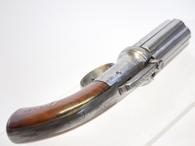 Lot 13 - Percussion 90 bore pepperbox revolver, six...